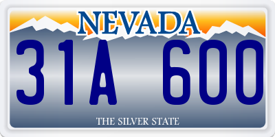 NV license plate 31A600