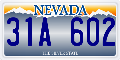 NV license plate 31A602