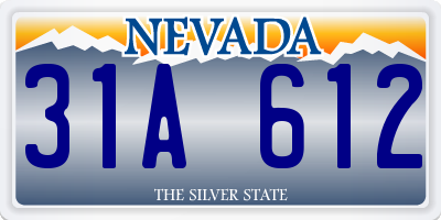 NV license plate 31A612