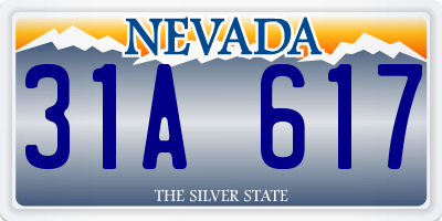 NV license plate 31A617