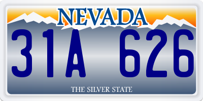 NV license plate 31A626