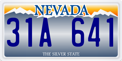 NV license plate 31A641