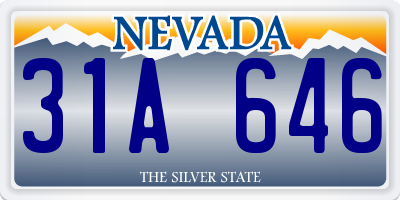 NV license plate 31A646