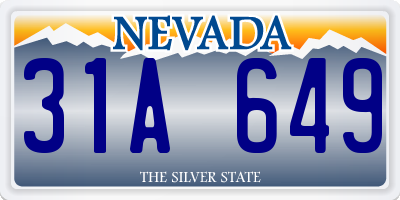 NV license plate 31A649