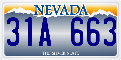 NV license plate 31A663