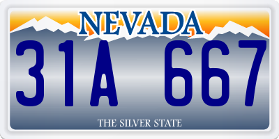 NV license plate 31A667