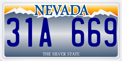 NV license plate 31A669