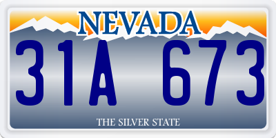 NV license plate 31A673
