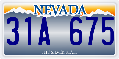 NV license plate 31A675