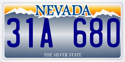 NV license plate 31A680