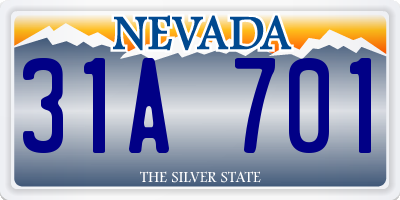 NV license plate 31A701