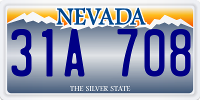 NV license plate 31A708