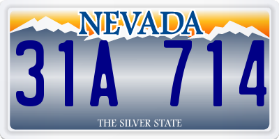 NV license plate 31A714