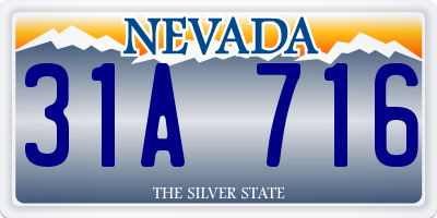 NV license plate 31A716