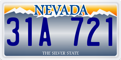 NV license plate 31A721