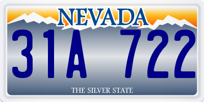 NV license plate 31A722
