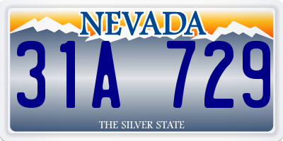 NV license plate 31A729