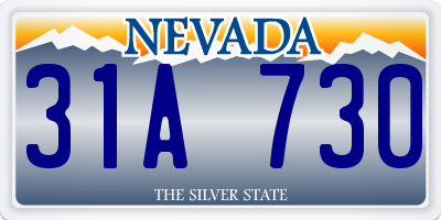 NV license plate 31A730