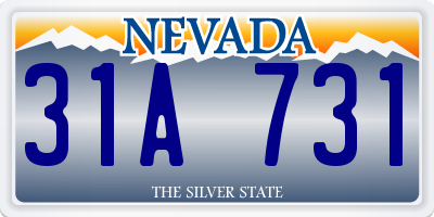 NV license plate 31A731