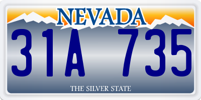 NV license plate 31A735