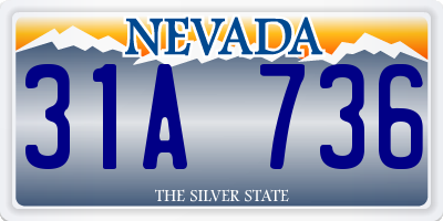 NV license plate 31A736