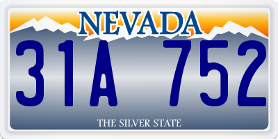 NV license plate 31A752