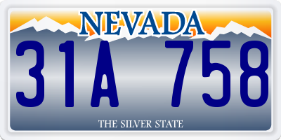 NV license plate 31A758