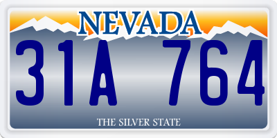 NV license plate 31A764