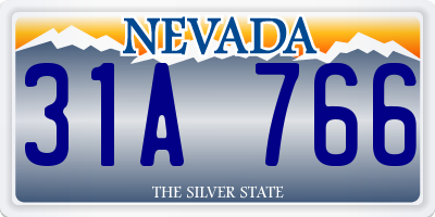 NV license plate 31A766