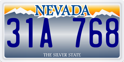 NV license plate 31A768