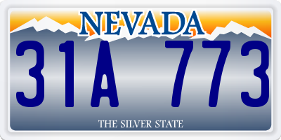 NV license plate 31A773