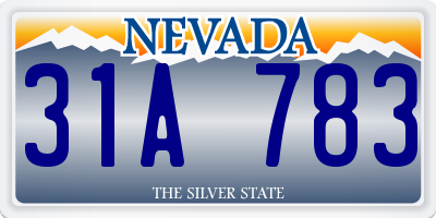 NV license plate 31A783