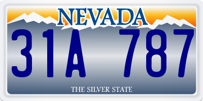 NV license plate 31A787