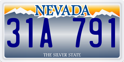 NV license plate 31A791