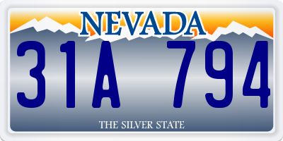 NV license plate 31A794