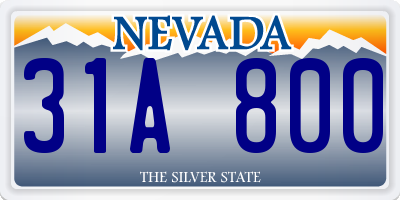 NV license plate 31A800