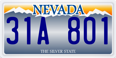 NV license plate 31A801