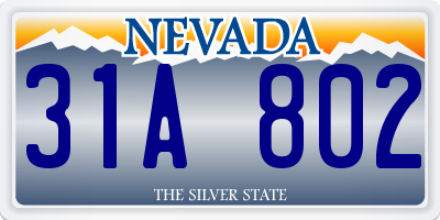 NV license plate 31A802