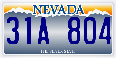 NV license plate 31A804
