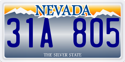 NV license plate 31A805