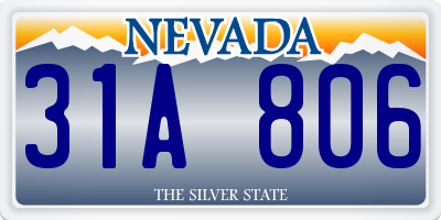 NV license plate 31A806