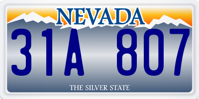 NV license plate 31A807