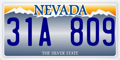 NV license plate 31A809