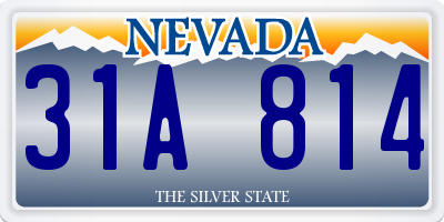 NV license plate 31A814