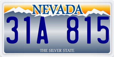 NV license plate 31A815