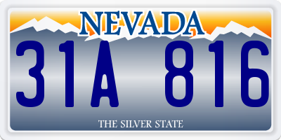 NV license plate 31A816