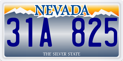 NV license plate 31A825