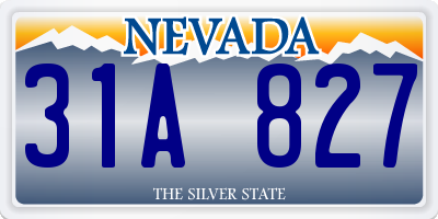 NV license plate 31A827