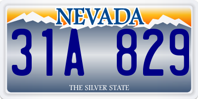 NV license plate 31A829
