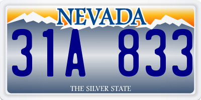 NV license plate 31A833